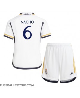 Günstige Real Madrid Nacho #6 Heimtrikotsatz Kinder 2023-24 Kurzarm (+ Kurze Hosen)